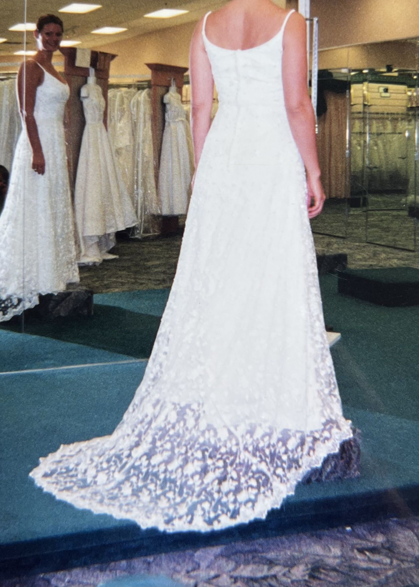 Wedding Dress & Veil - Lace & Beaded Size 12