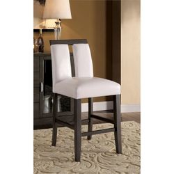 $200 4 Counter Height Dining Chair Set In White Leatherette And Grey (Qty 4)