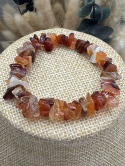 Carnelian Crystal Agate Bracelet Stretch 6 1/4” Expandable