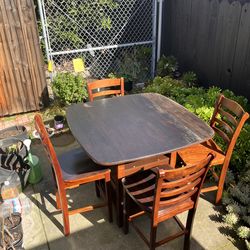 Wood table with 4 chairs