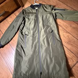 MICHAEL KORS WOMEN'S KHAKI LINED COAT FULL ZIP SIZE S Very good condition