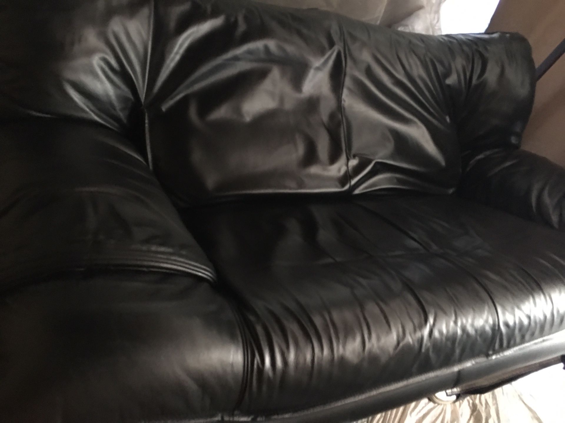 One Day Sale Leather Italian Love Seat/Couch