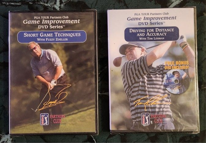 PGA TOUR PARTNERS CLUB With FUZZY ZOELLER & TOM LEHMAN 3 GOLF IMPROVEMENT DVDs
