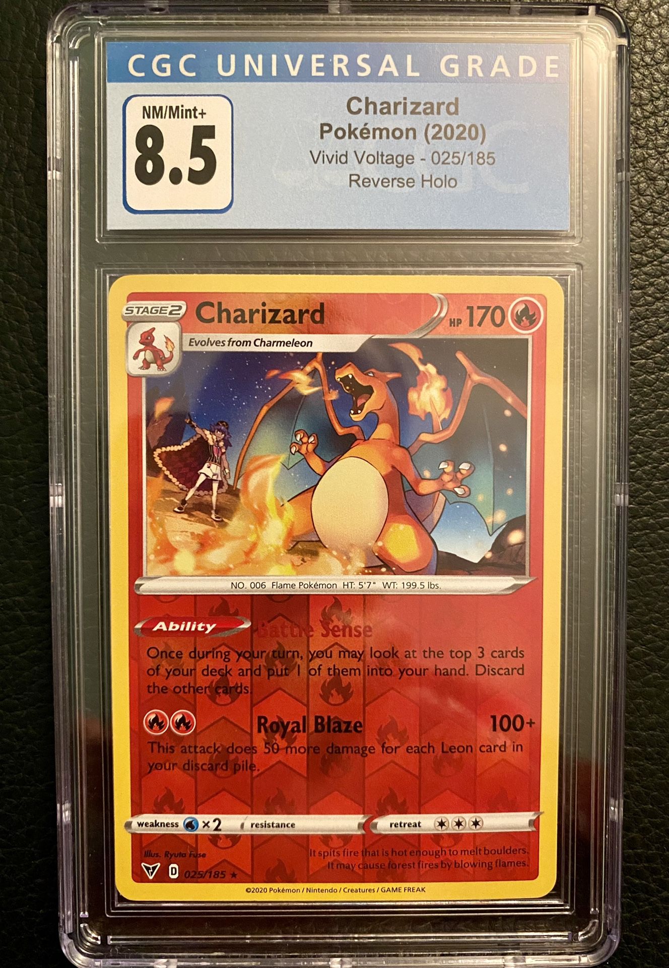 Charizard Pokémon 2020 Vivid Voltage #025/185 REVERSE HOLO!! GRADED CGC 8.5! Nice