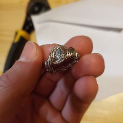 .72 CT. Diamond Ring With 18k White Gold And 14k White Gold Wire Wrap Size 5