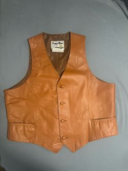 1960s-70s Men’s Pioneer Wear leather vest Sz46/L/XL