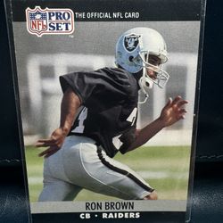 1990 Pro Set Ron Brown #541 football card for the Los Angeles Raiders. 