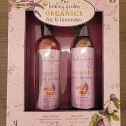 NEW! The Healing Garden Organics Fig & Lavender Body Mist & Body Lotion RARE