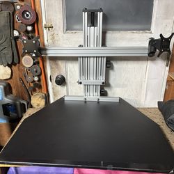 Dual Monitor Sit Stand Desk