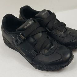 Skechers Work Womens Black Leather Slip Resistant Shoes 76424 Size 8.5 M 