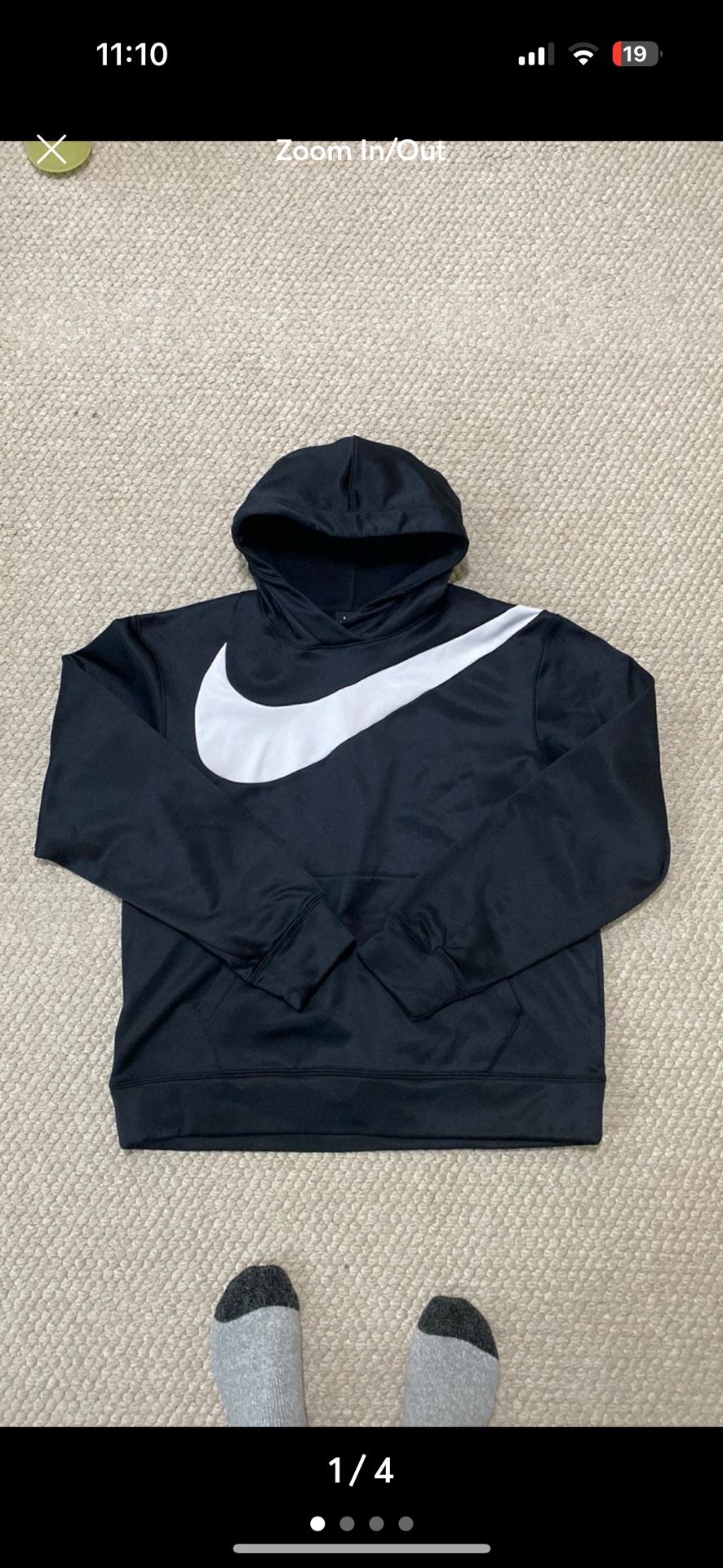 Men’s Nike Dri-Fit Black Hoodie Sz M