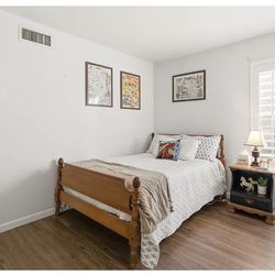 🔥 MUST GO: Double Bed, Sealy Mattress & Side Table - $180 🔥