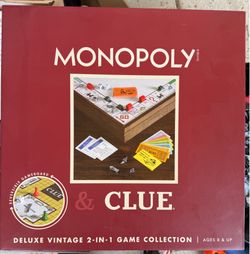 Deluxe Vintage 2-in-1 Monopoly & Clue game collection!