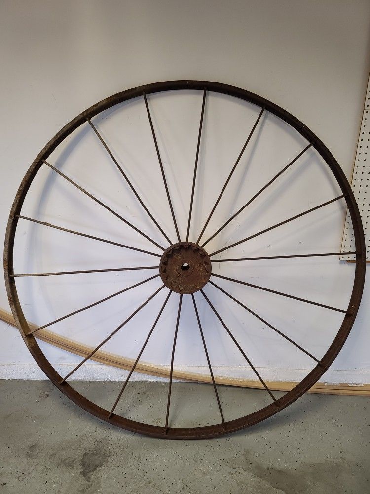 55" Cast Iron Antique Wagon Wheel