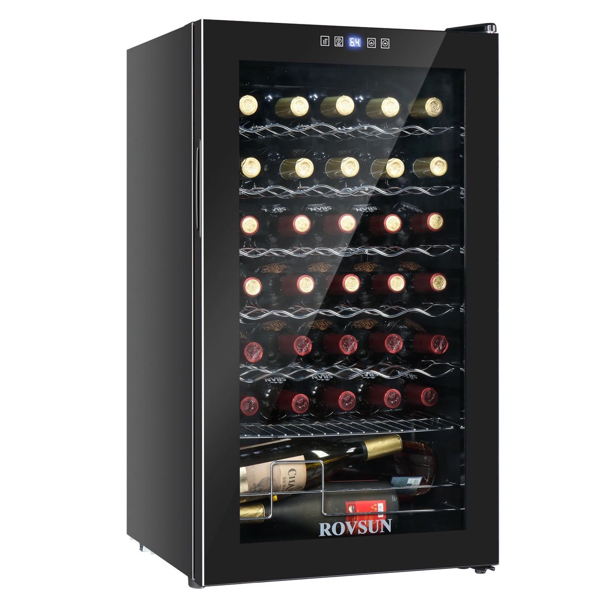 NEW - ROVSUN 34 Bottle Wine Cooler Fridge with Digital Temperature