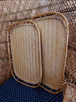 Vintage Rattan Lap Trays