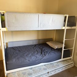 Free Triple FREE Bunk Bed  Frame  (Twin over Twin with Trundle)