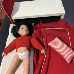 gotz doll 723 + Bed fits American girl, gotz, & 18-19" doll