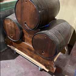Decorative Wine Barrels Refrigerator