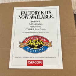Flyer Ad Street Fighter2 Champion Edition Arcade Video Game