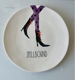 Rae Dunn Halloween SPELLBOUND WITCH SHOES Dinner Plate 11" Serving Platter DECOR