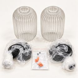 Modern Glass Pendant Light Set of 2