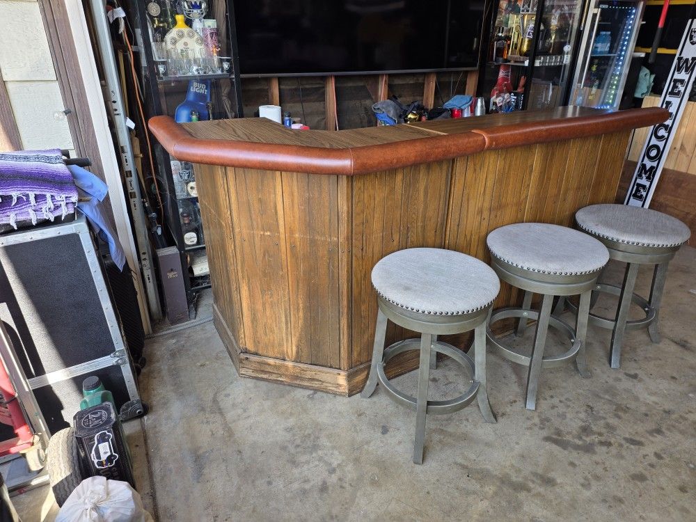 Bar and stools.