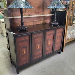 Boho-Chic, Industrial Rustic Copper-front Cabinet, Sideboard, Storage