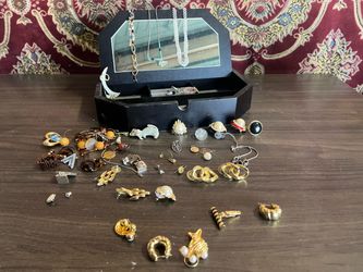Vintage Costume Jewelry & Box