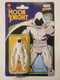 RETRO KENNER CARD. MARVEL LEGENDS.  MOON KNIGHT 3.75 " ACTION FIGURE.