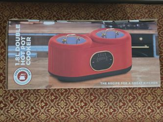 Chefs Counter
Dual-Compartment 1.8L Electric Hot Pot Cooker - Modern Countertop Slow Cooker