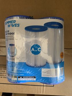 Summer Waves Pool Filter Cartridge A or C Type - Pack of 2 Filters // Filtros para la alberca a o c paquete de dos // a/c