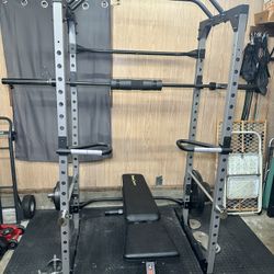 Power Rack With Weights And Attachments (bench NOT included)