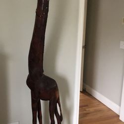 Hand Carved Wooden Giraffe