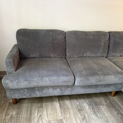 Grey Corduroy Couch 