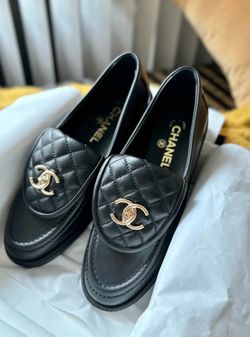 CHANEL Lambskin Quilted CC Turnlock Loafers