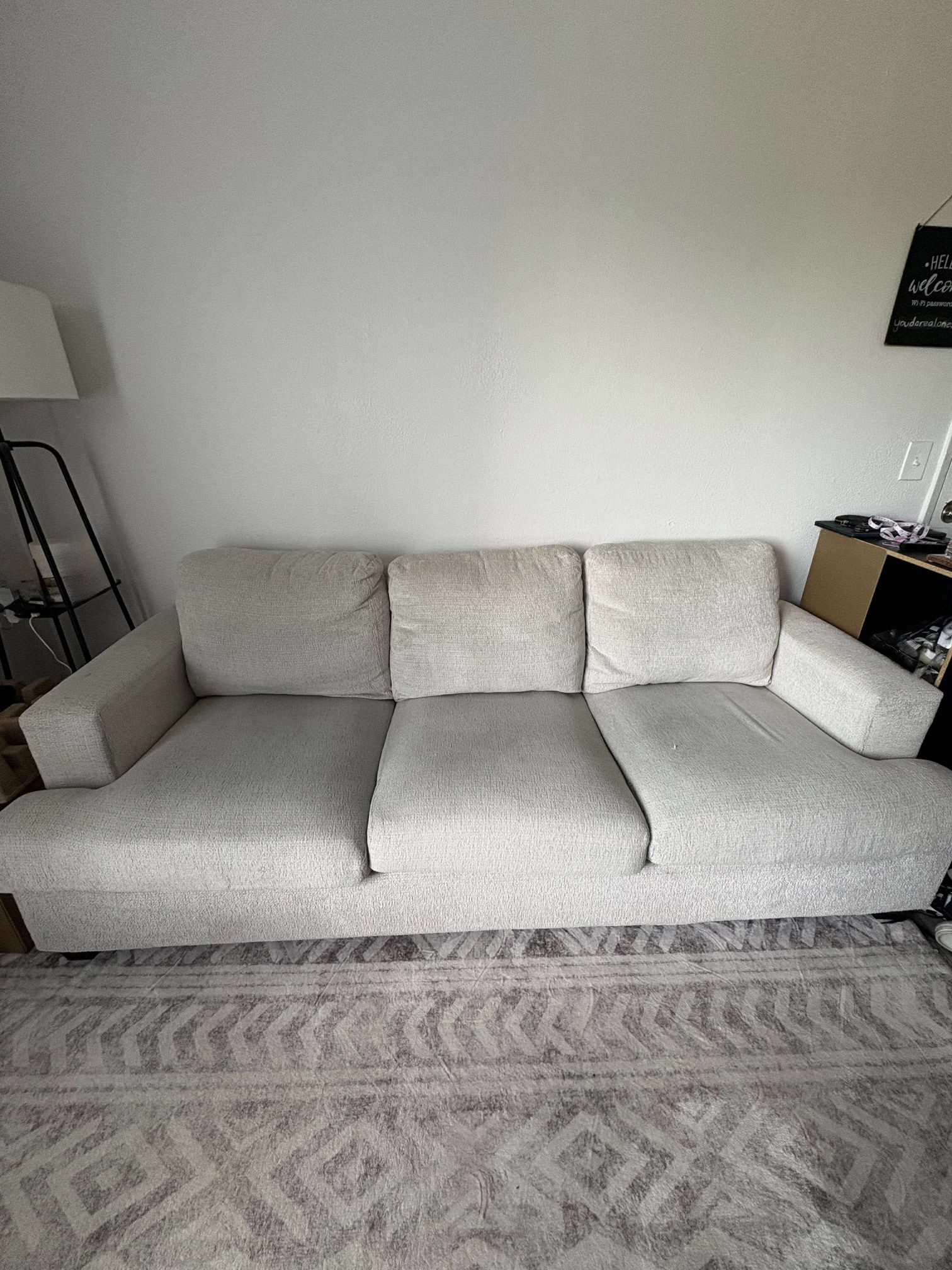 Comfy 3 Seater Sofa, Furniture, White Couch