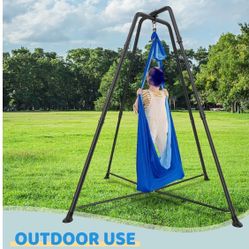 Swing Stand Frame with Sensory/Pod Chair, X-Shaped Swing Set, Metal Hammock Chair Stand for for Kids and Adults Indoor and Outdoor 330LBS