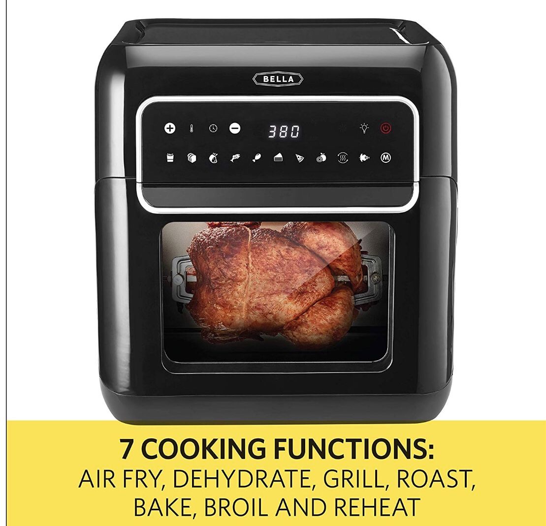 BELLA 14754 Air Fryer/Convection/Oven/Dehydrator Black 10.5L for Sale