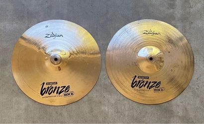 Vintage 1980s to 90s Zildjian Scimitar Rock 14” Hi-hats B8 Bronze
