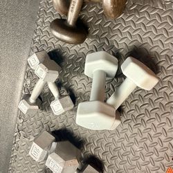 4 Sets of Dumbbells. 8#, 12#, 15# and 20 pounders. BruteW: 110 #