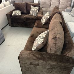 BROWN SOFA SETS / SILLONES COLOR CAFE 