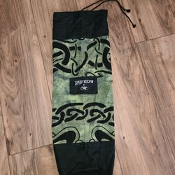 Ancient Circles Draw String Yoga Mat Bag Green Tie Dye Shoulder Strap