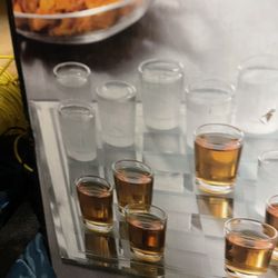 Checkers shot glass set new Purchased and never used  