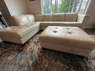 Leather sectional sofa