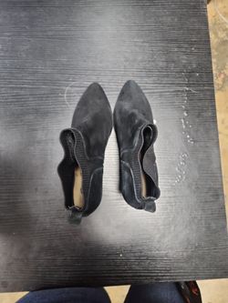 Black Suede Pointed-Toe Ankle Boots