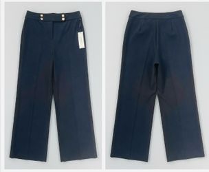 women’s Calvin Klein NWT navy blue stretch knit wide-leg pants - size 14P