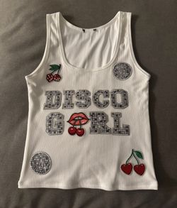 Custom Disco Girl/Discolines top