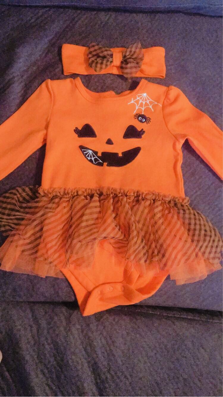 12 Months Pumpkin Onesie 