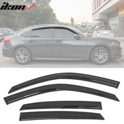 Fits 2022-2025 Honda Civic Sedan Mugen Style Window Visors Acrylic Air Deflector 4Pc
